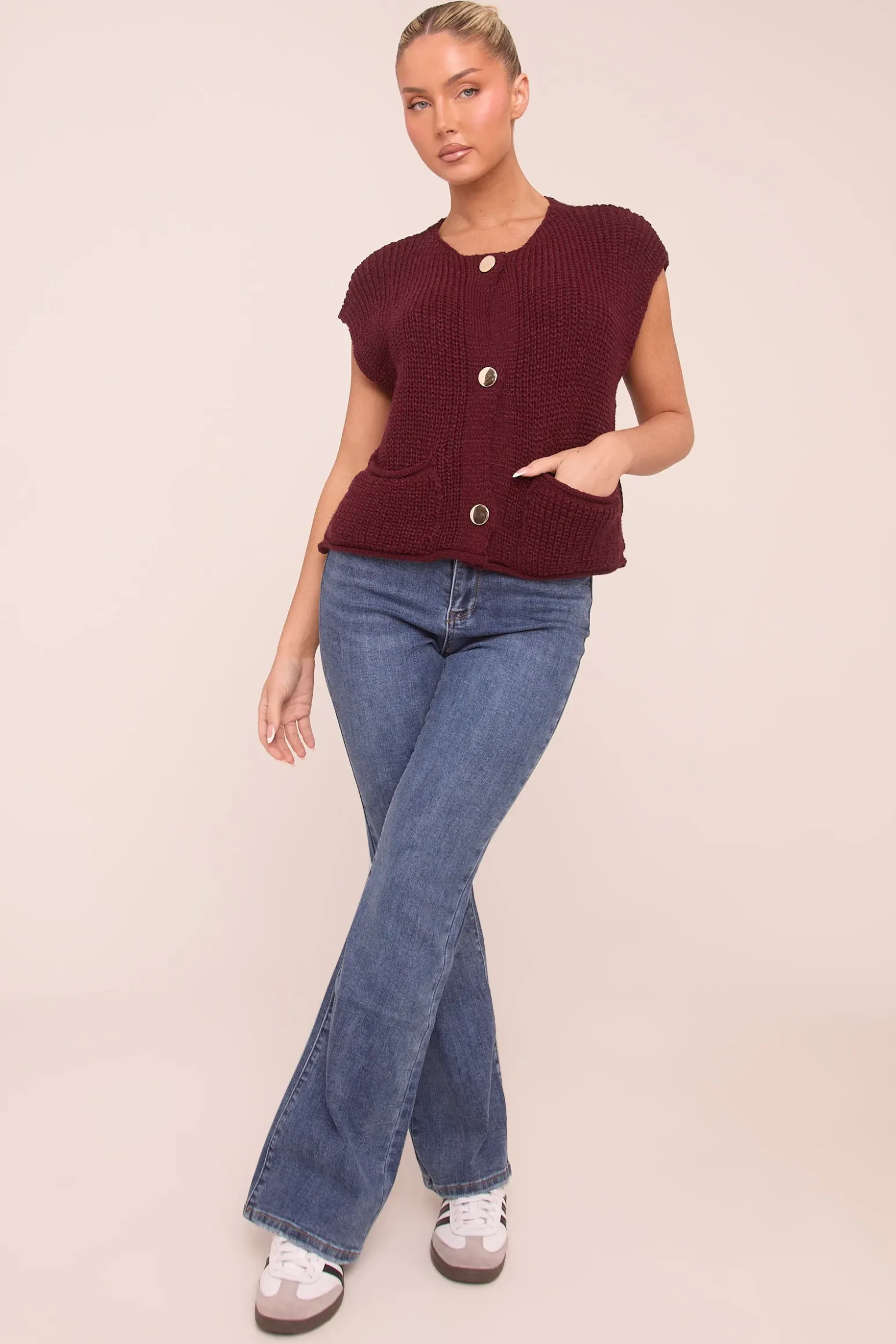 Rebellious Fashion Dark Blue High Waist Kick Flare Denim Jeans - Aspen