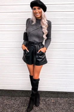 Rebellious Fashion Dark Grey Chest Cut Out Knit Jumper - Heather