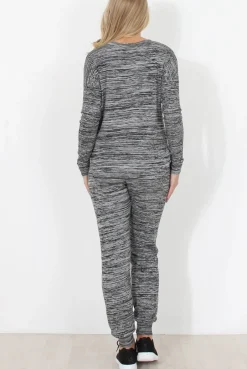 Rebellious Fashion Dark Grey Diamonte Loungewear - Linnea