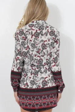 Rebellious Fashion Darla Grey Floral Shirt Dress