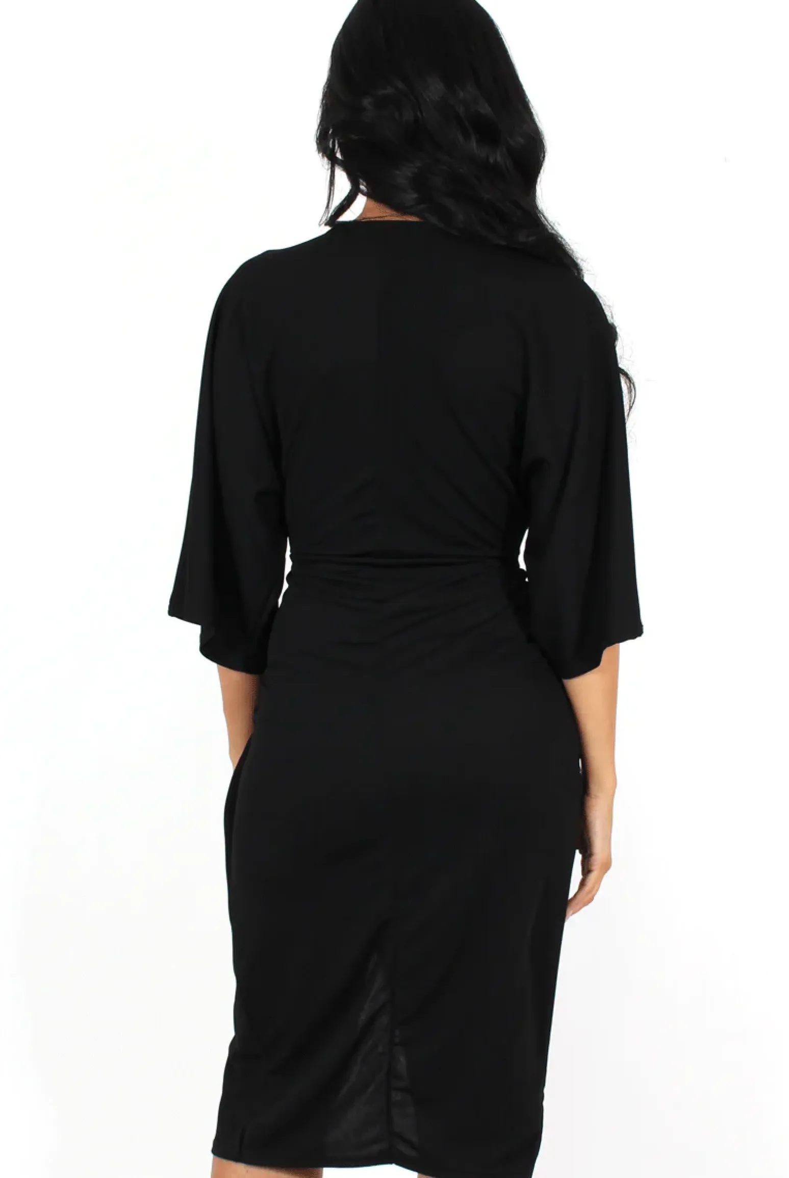 Rebellious Fashion Debra Black V Neck Crossover Dress