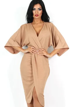 Rebellious Fashion Debra Camel Crossover Dress