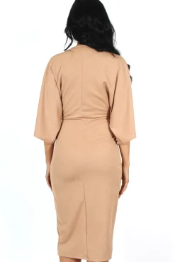 Rebellious Fashion Debra Camel Crossover Dress