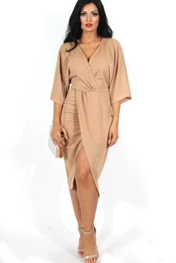 Rebellious Fashion Debra Camel Crossover Dress