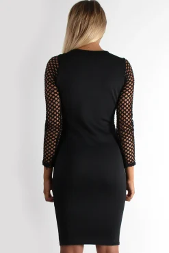 Rebellious Fashion Della Black Cut Out Bodycon Dress