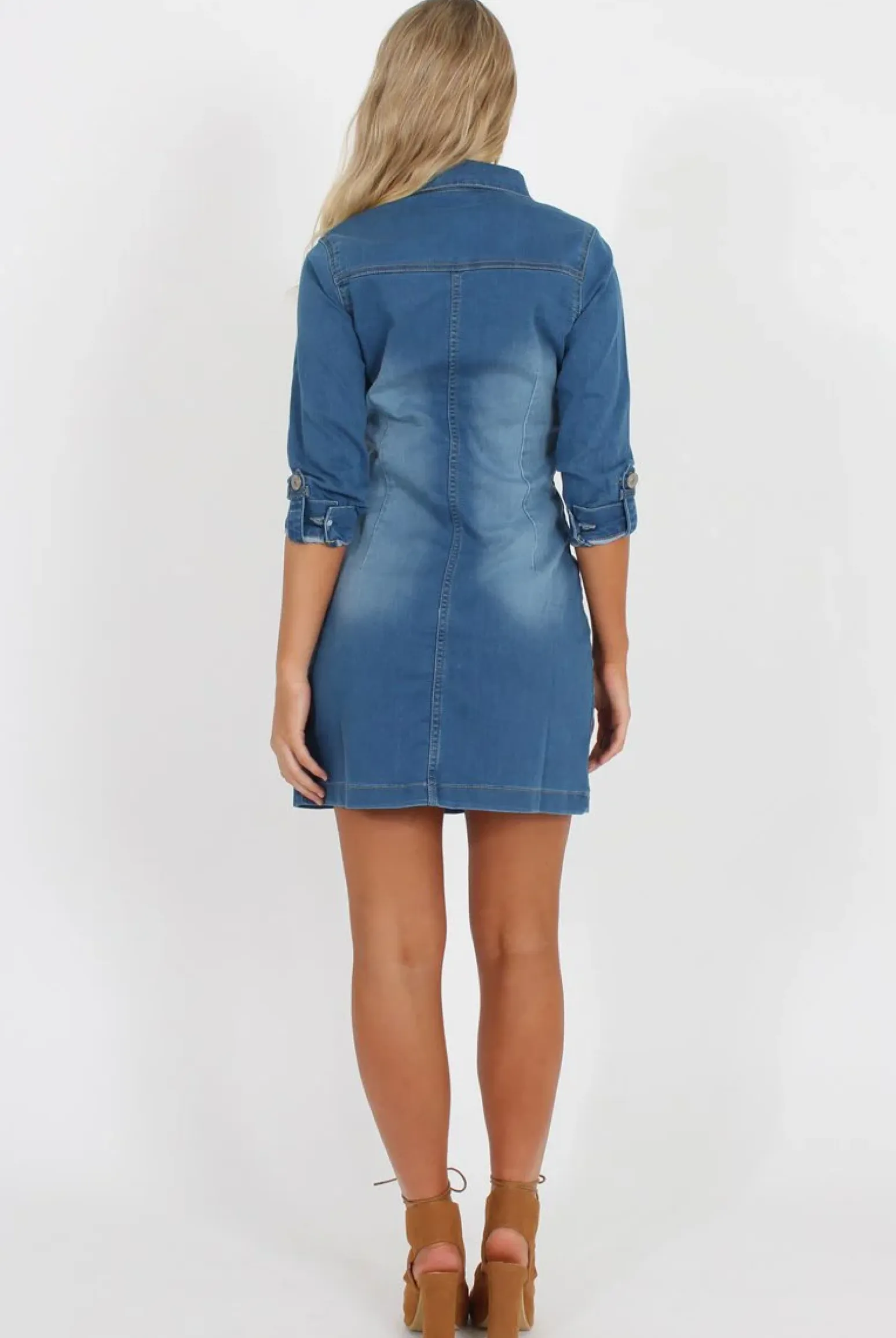Rebellious Fashion Denim Shirt Dress - Carly