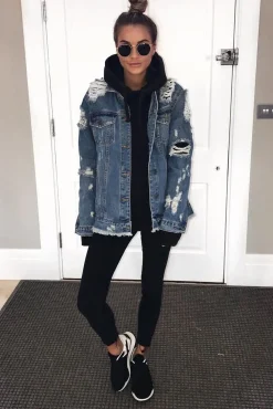 Rebellious Fashion Denim Distressed Jacket -Dakira
