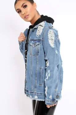 Rebellious Fashion Denim Distressed Jacket -Dakira