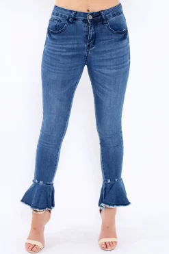 Rebellious Fashion Denim Flared Jeans - Adaleine