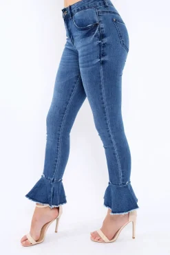 Rebellious Fashion Denim Flared Jeans - Adaleine