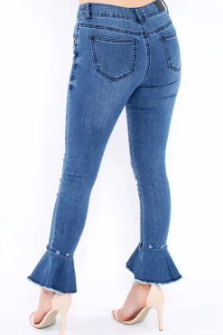 Rebellious Fashion Denim Flared Jeans - Adaleine