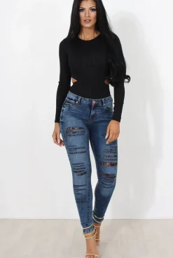 Rebellious Fashion Diya Black Cut Out Bodysuit