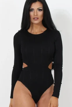 Rebellious Fashion Diya Black Cut Out Bodysuit