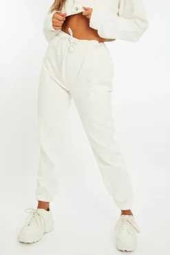 Rebellious Fashion Ecru White Denim Oversized Joggers - Vylette