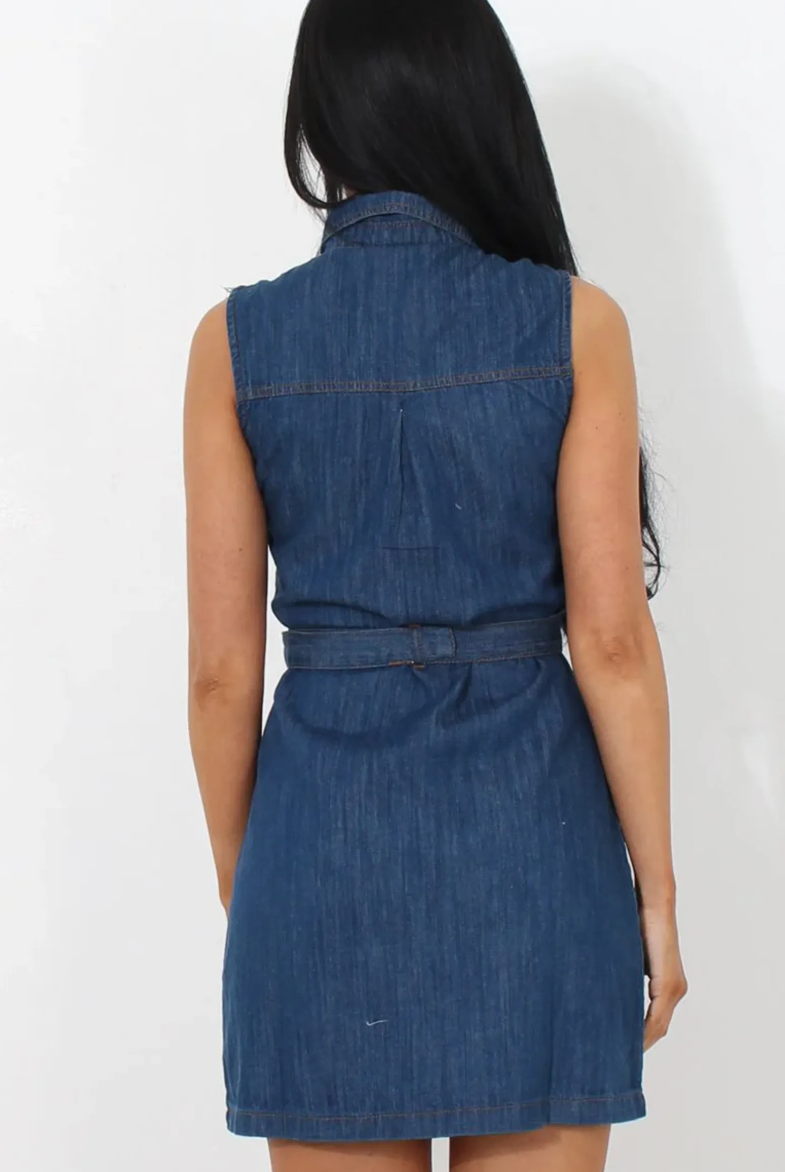 Rebellious Fashion Effy Denim Sleeveless Dress