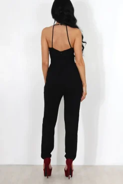 Rebellious Fashion Eilysh Black Lace Up Jumpsuit