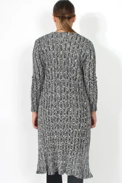 Rebellious Fashion Elena Knitted Grey Long Length Jacket