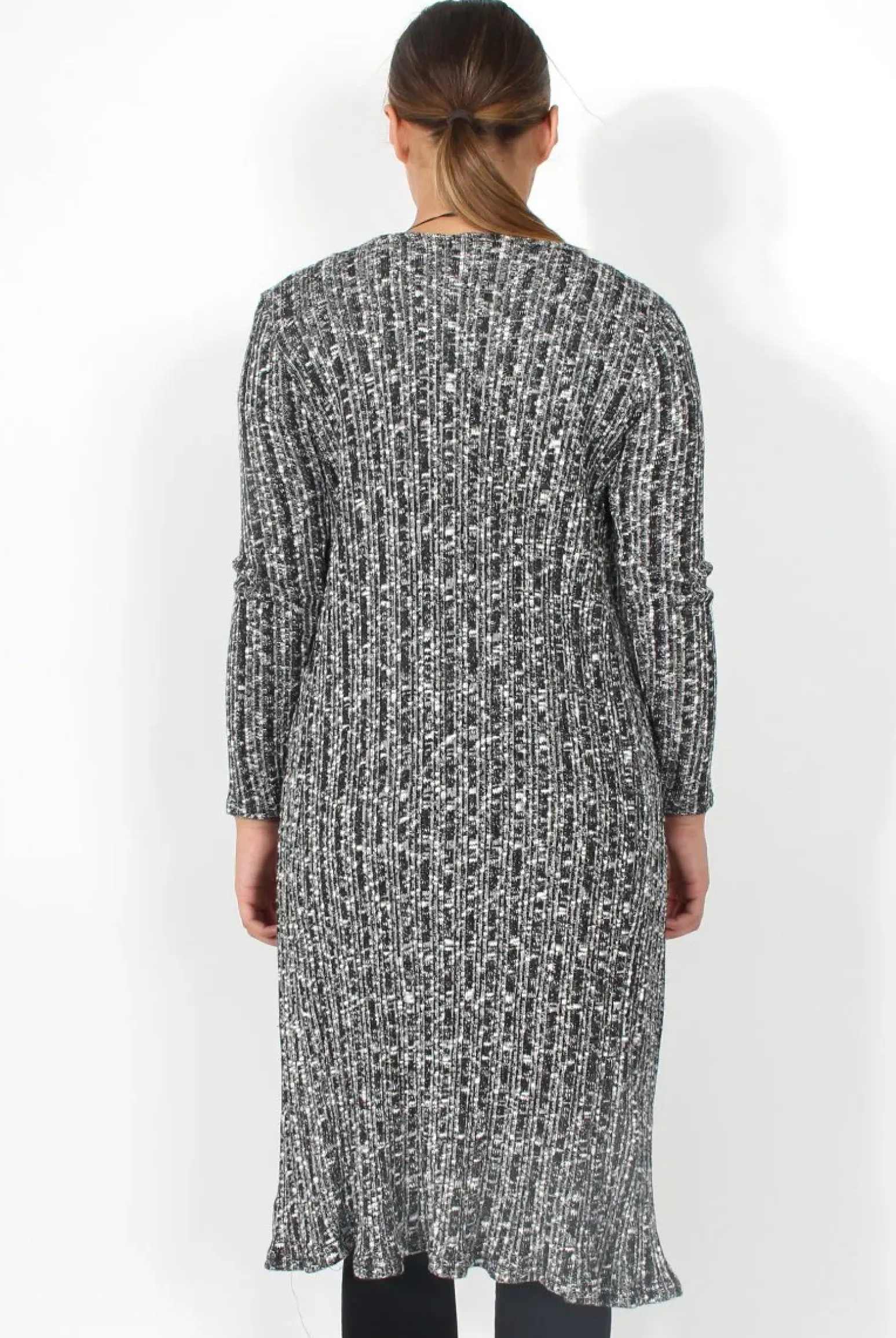 Rebellious Fashion Elena Knitted Grey Long Length Jacket