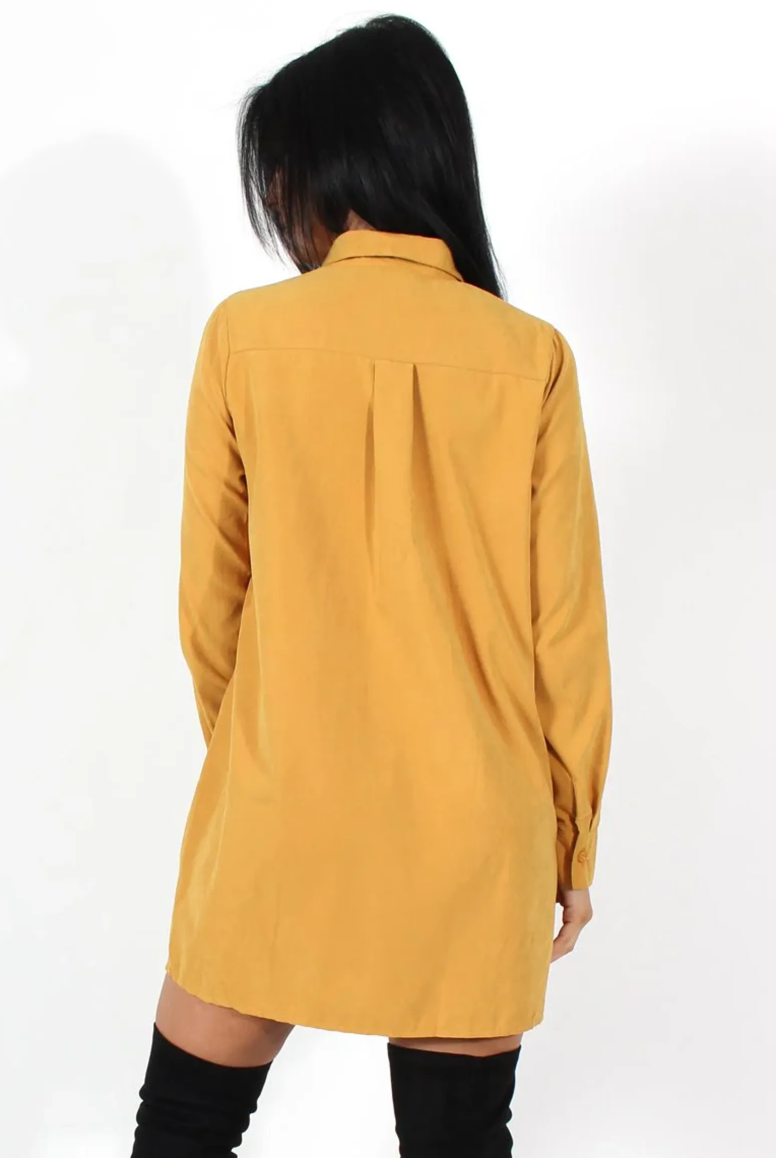 Rebellious Fashion Elodie Mustard Shirt Dress