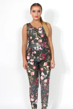 Rebellious Fashion Emily Floral Tie Front Jumpsuit