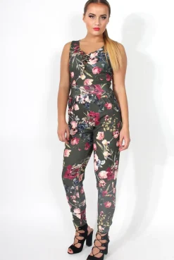Rebellious Fashion Emily Floral Tie Front Jumpsuit