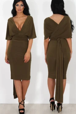 Rebellious Fashion Emma Khaki Multiway Dress