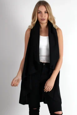 Rebellious Fashion Esme Black Waterfall Waistcoat