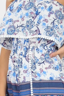 Rebellious Fashion Floral Print Bandeau Playsuit - Nessa