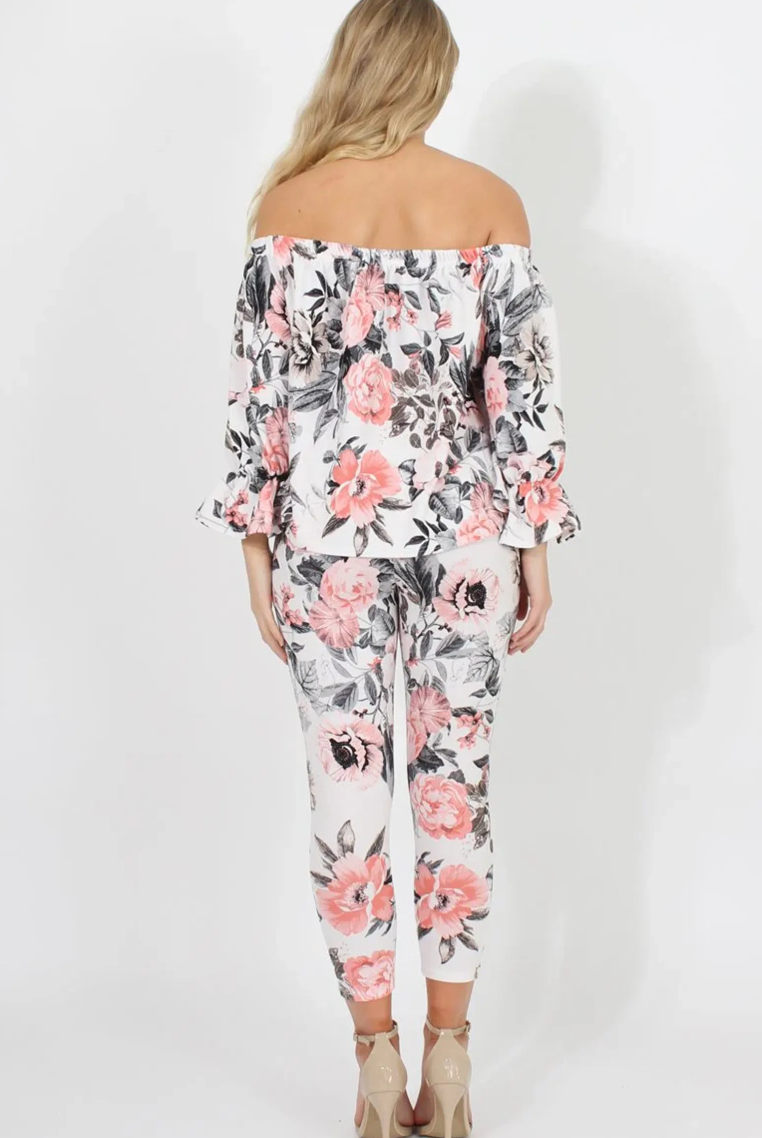 Rebellious Fashion Floral Print Off Shoulder Two Piece Set - Sherrie