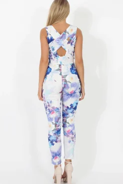 Rebellious Fashion Floral Print V Front Jumpsuit - Brianna