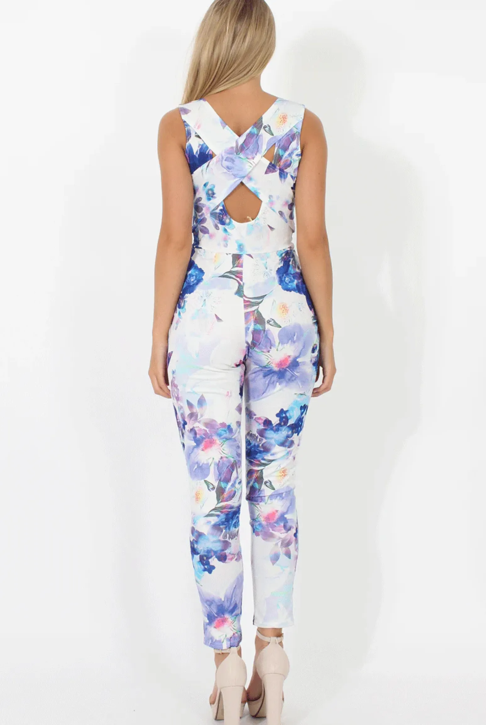 Rebellious Fashion Floral Print V Front Jumpsuit - Brianna