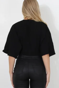 Rebellious Fashion Florance Black Plunge Bodysuit