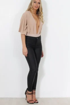 Rebellious Fashion Florance Stone Plunge Bodysuit