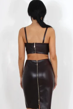 Rebellious Fashion Freya Oxblood Snakeskin Two Piece