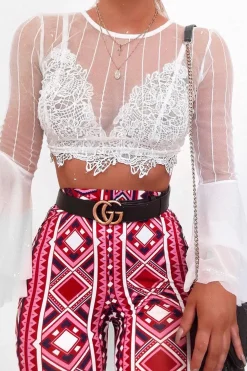 Rebellious Fashion Fuchsia Aztec Print Flares - Mayna