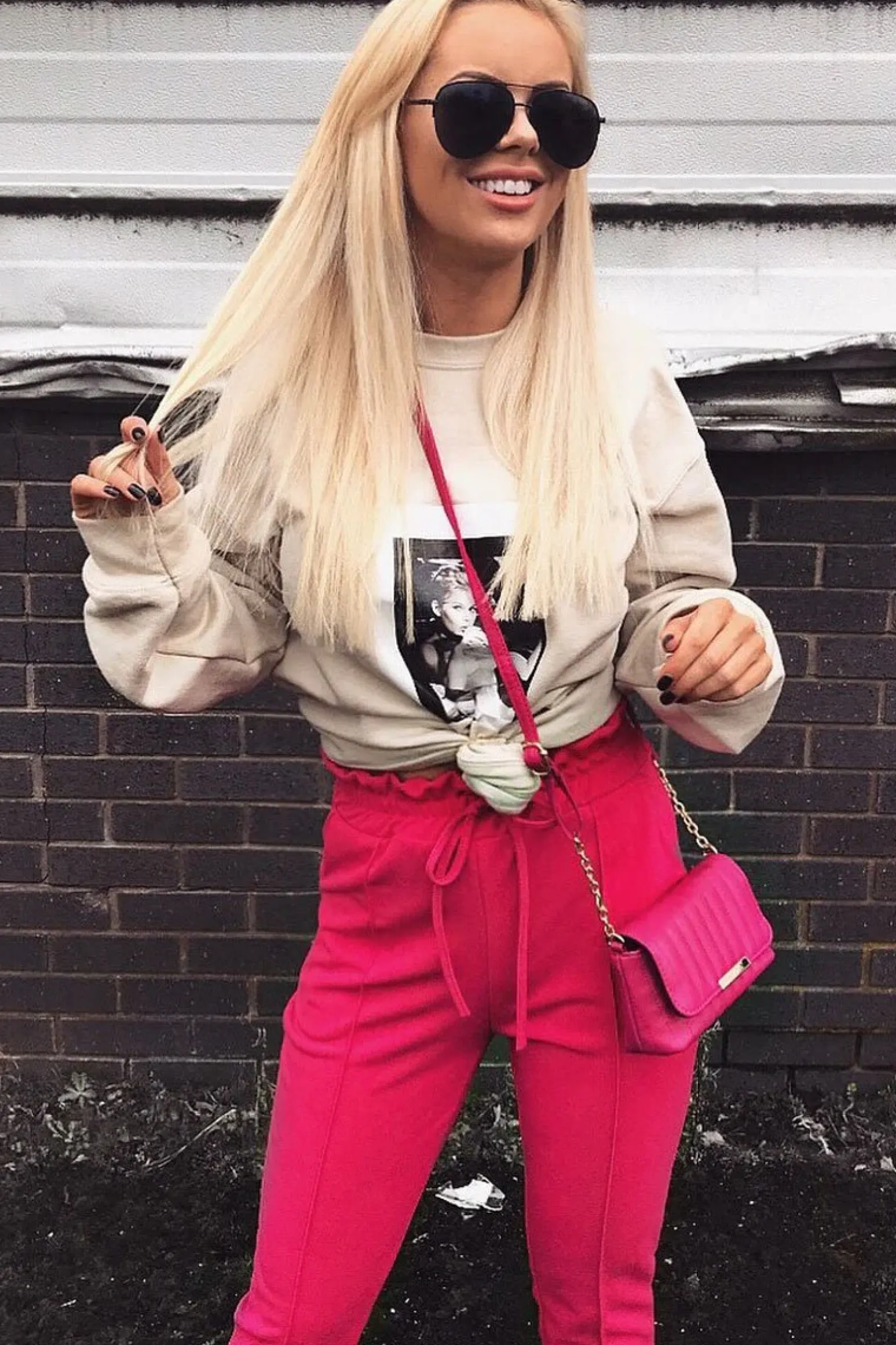 Rebellious Fashion Fuchsia Drawstring Seam Front Tailored Joggers - Lissie