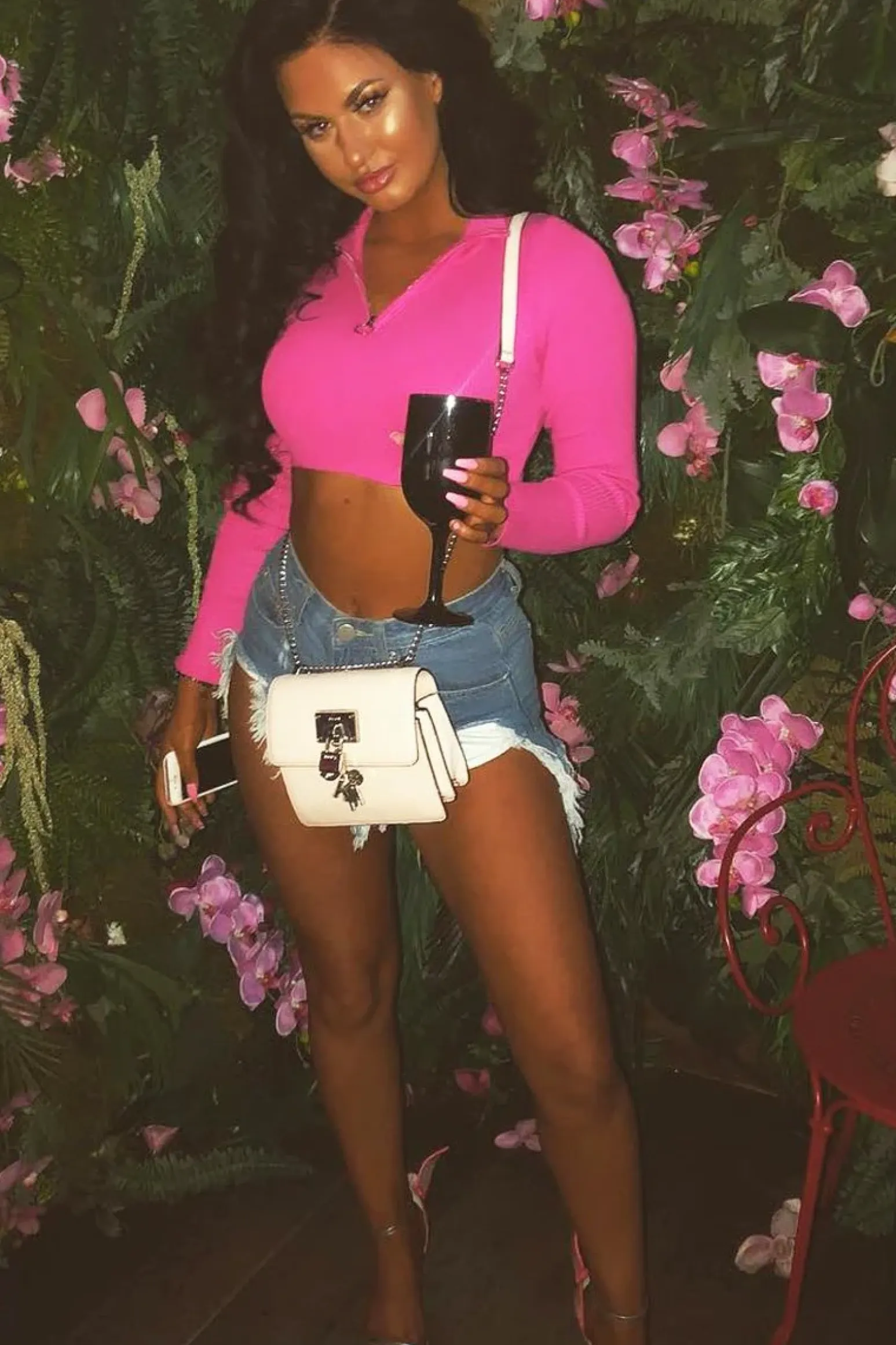 Rebellious Fashion Fuchsia Half Zip Rib Crop Jumper - Elisea