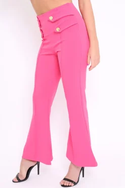 Rebellious Fashion Fuchsia Kick Flare Pants - Rita
