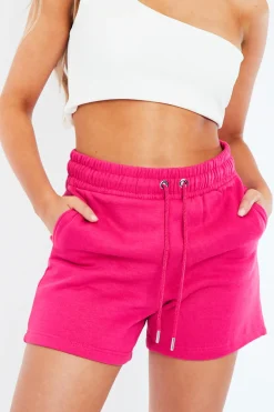 Rebellious Fashion Fuchsia Pink Sweat Shorts - Amara