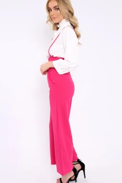 Rebellious Fashion Fuchsia Spaghetti Strap Culotte Trousers - Adassa