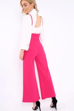 Rebellious Fashion Fuchsia Spaghetti Strap Culotte Trousers - Adassa