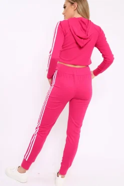 Rebellious Fashion Fuchsia Tracksuit with White Side Stripe - Kady