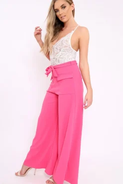Rebellious Fashion Fuchsia Wide Leg Trousers - Yari