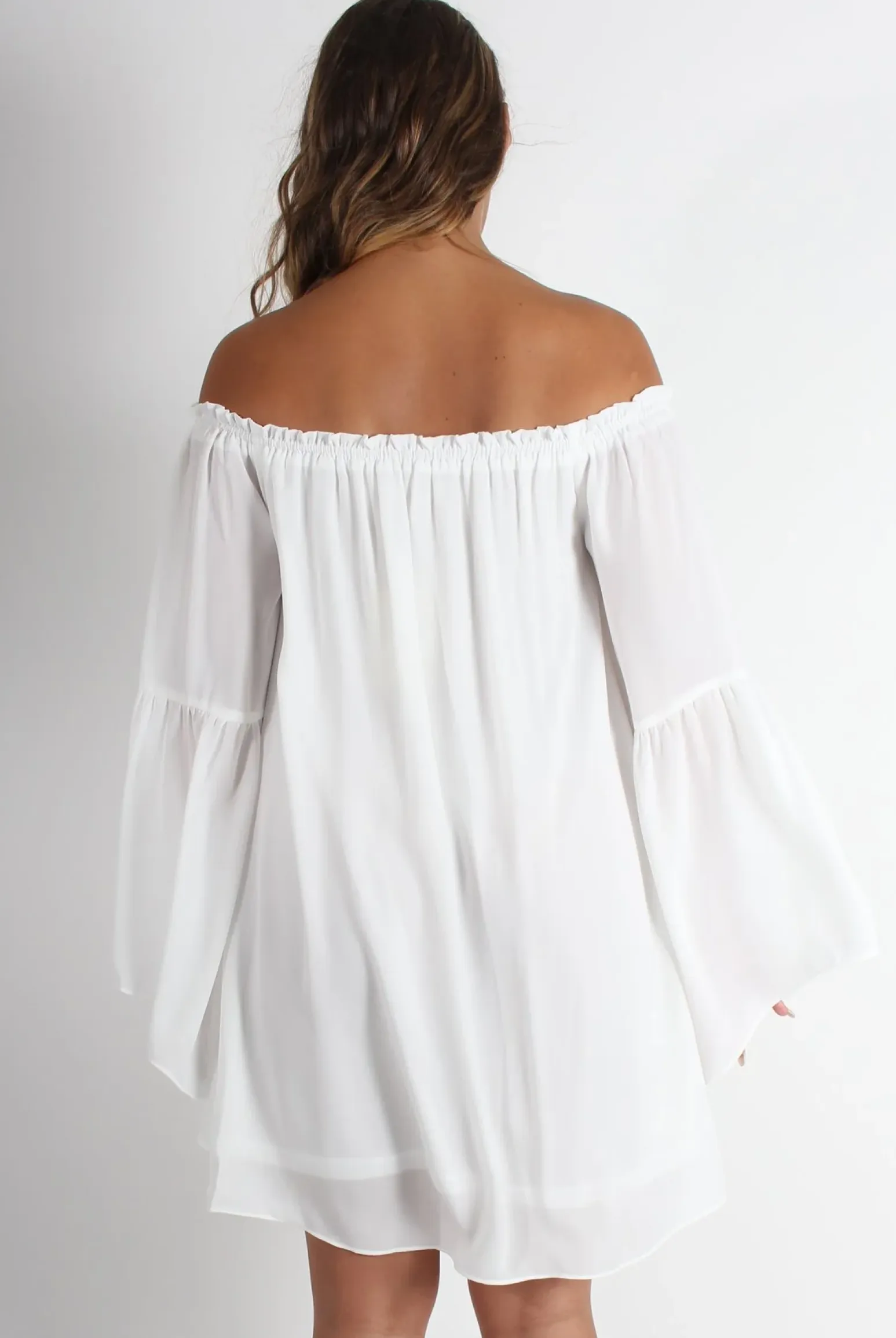 Rebellious Fashion Gabriel White Off The Shoulder Dress