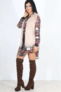 Rebellious Fashion Gemma Wine Paisley Print Shirt Dress