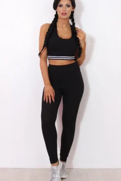 Rebellious Fashion Geran Black Ribbed Two Piece Set