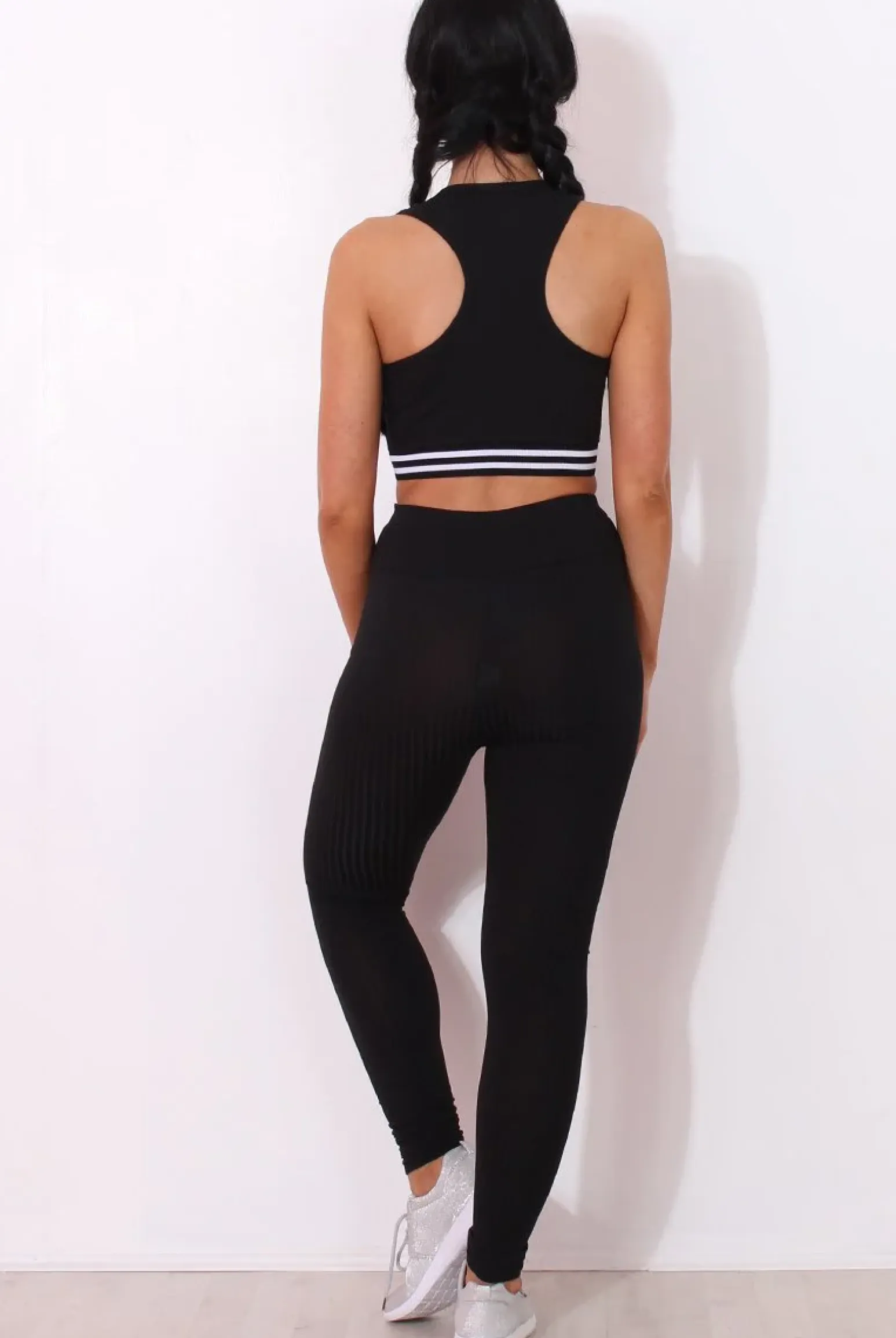 Rebellious Fashion Geran Black Ribbed Two Piece Set