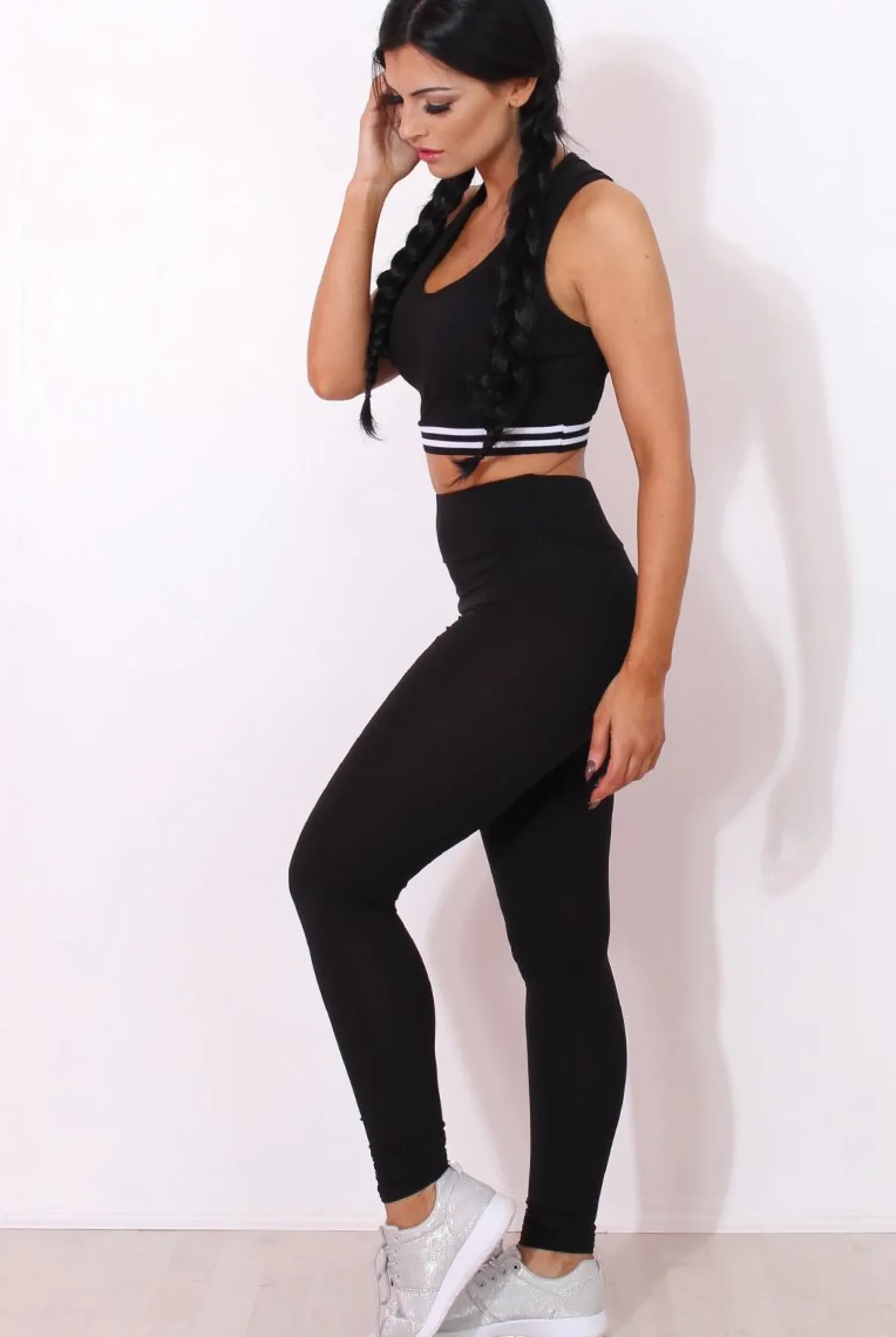 Rebellious Fashion Geran Black Ribbed Two Piece Set