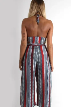 Rebellious Fashion Gillian Paisley Elephant Culotte Halter Neck Jumpsuit
