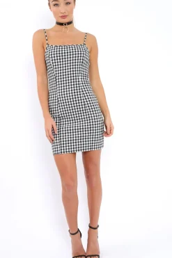 Rebellious Fashion Gingham Bodycon Dress - Kaegan